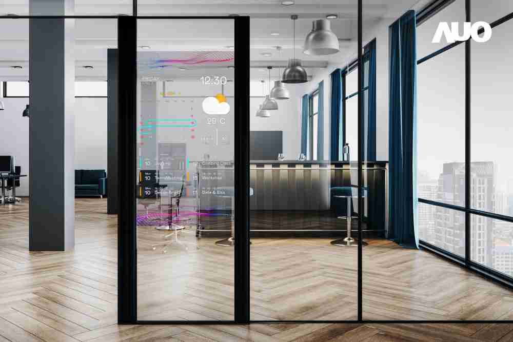 60吋Micro LED透明窗屏显示器，，，，可依需求调整并延伸应用于不同场域，，包括汽车侧窗或家庭玄关、、、、智慧橱窗、、商业展示等面向，，，提供丰富的信息娱乐内容